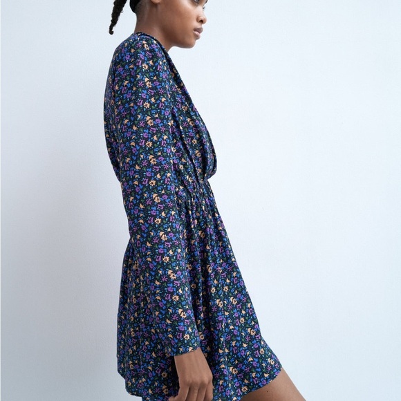 ZARA Shoulder ZARA BLUE FLORAL PRINTED Floral Print - Picture 6 of 15